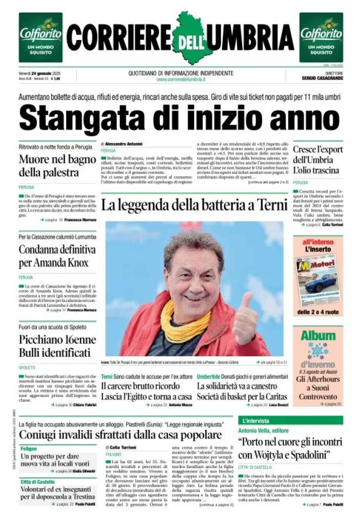 Prima-pagina-corriere umbria-del-2025-01-24